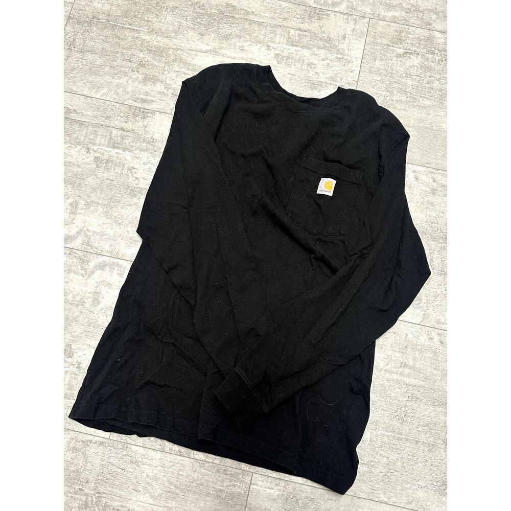 Mens Black Carhartt Loose Fit Long Sleeve Tshirt